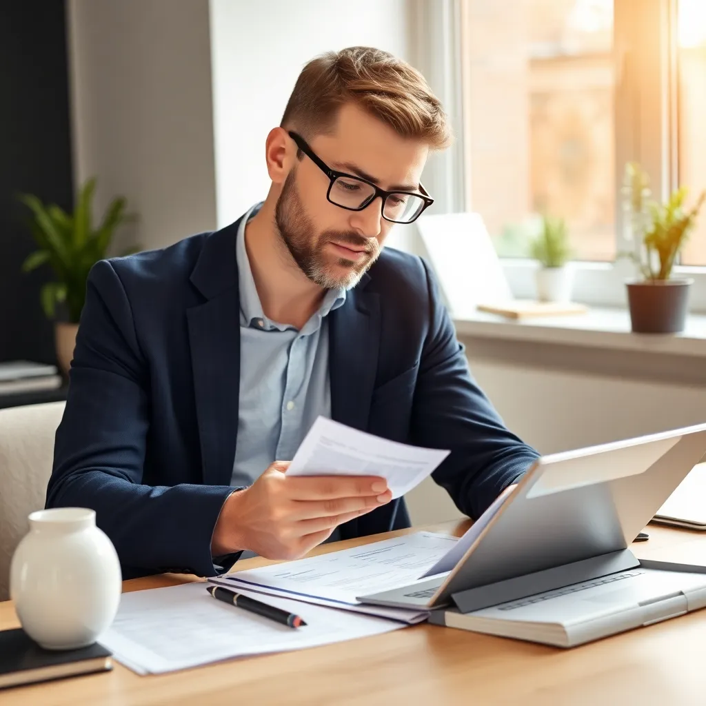 Nederlandse ondernemer die financiële planning doet met digitale tools