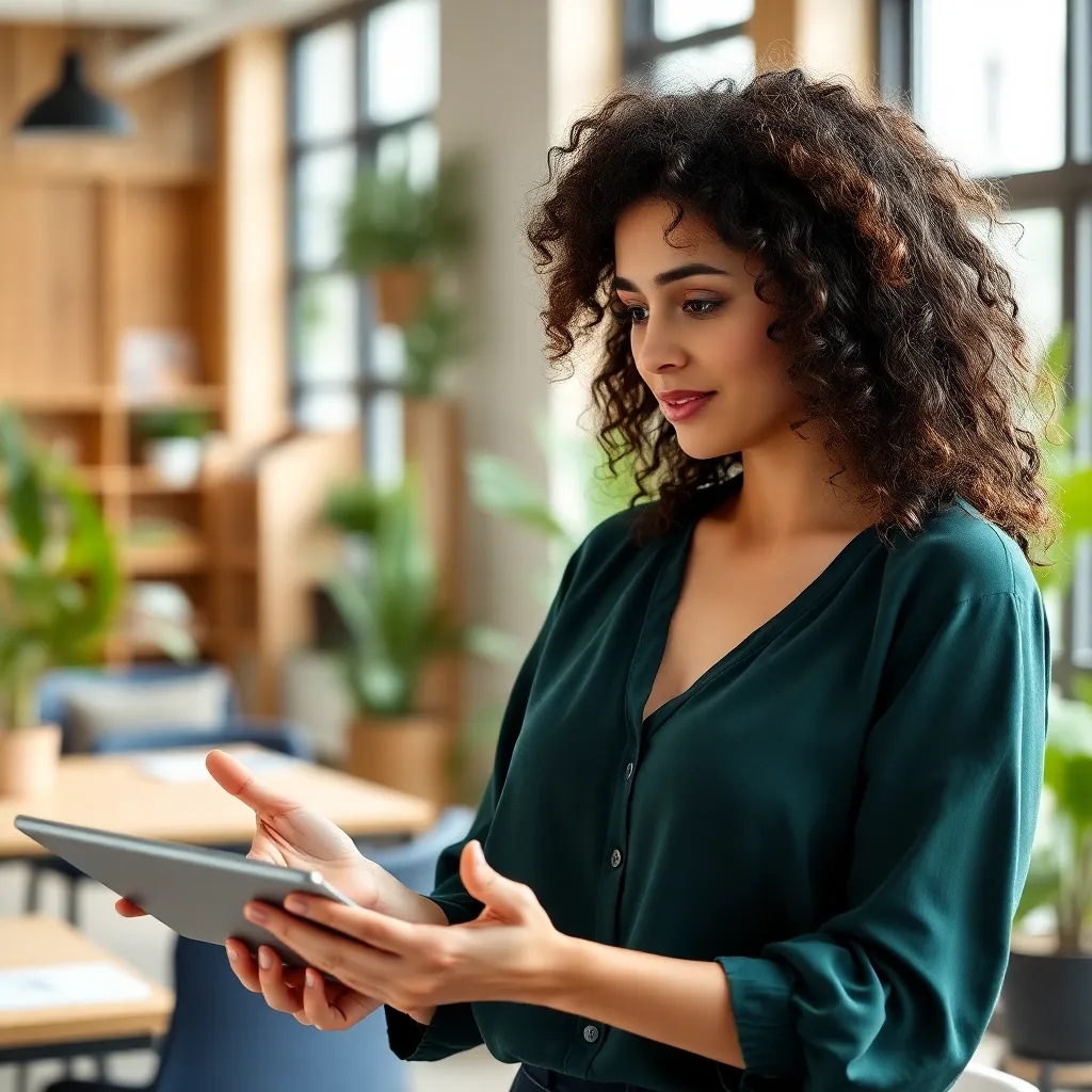 Nederlandse ondernemer in modern kantoor bestudeert financiële gegevens